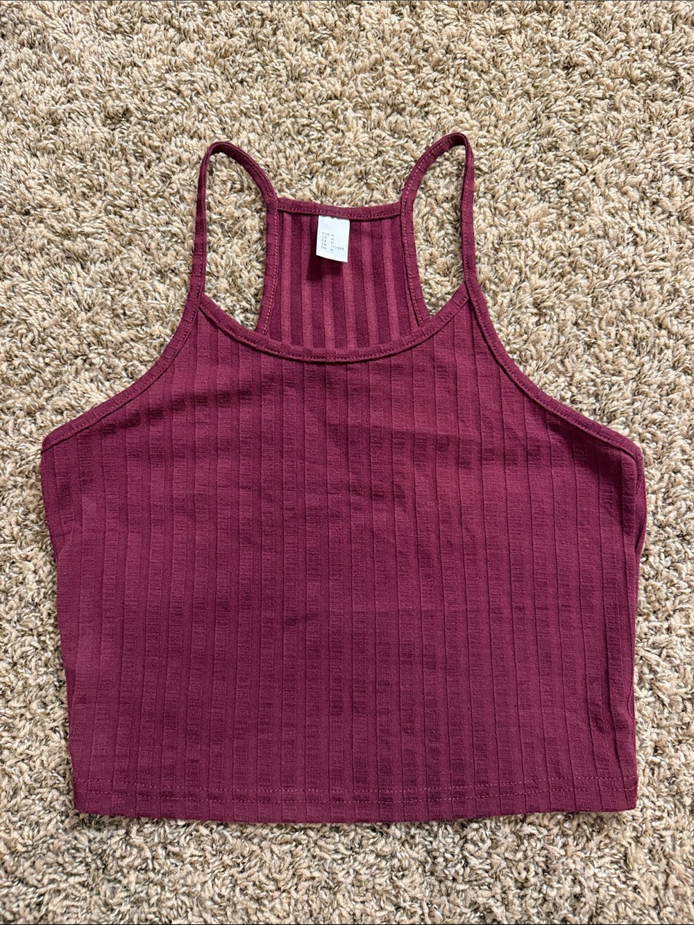 Source Unknown Ribbed Cropped Camisole - Wine